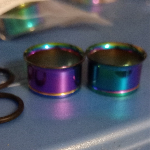 OIL SLICK SINGLE FLARE STAINLESS STEEL TUNNELS - Picture 4 of 6
